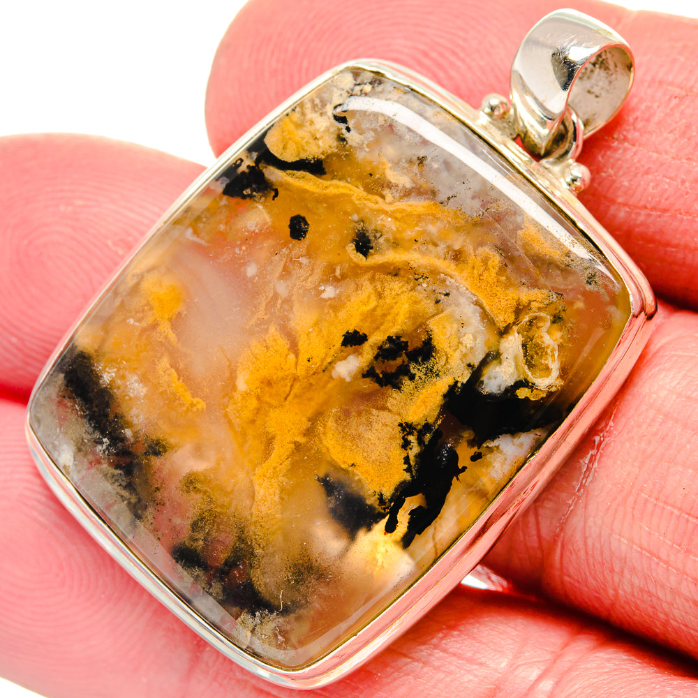 Plume Agate Pendants handcrafted by Anasilvercos - PD21278
