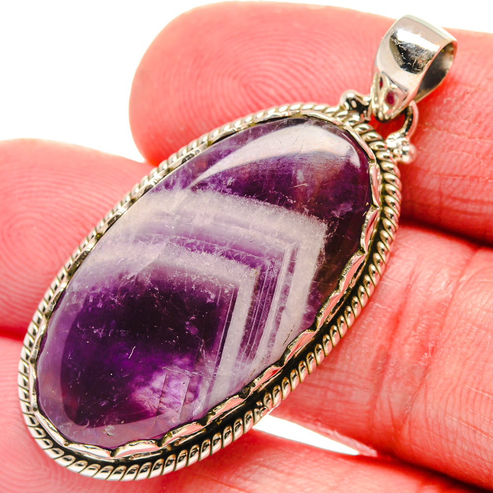 Chevron Amethyst Pendants handcrafted by Anasilvercos - PD21289