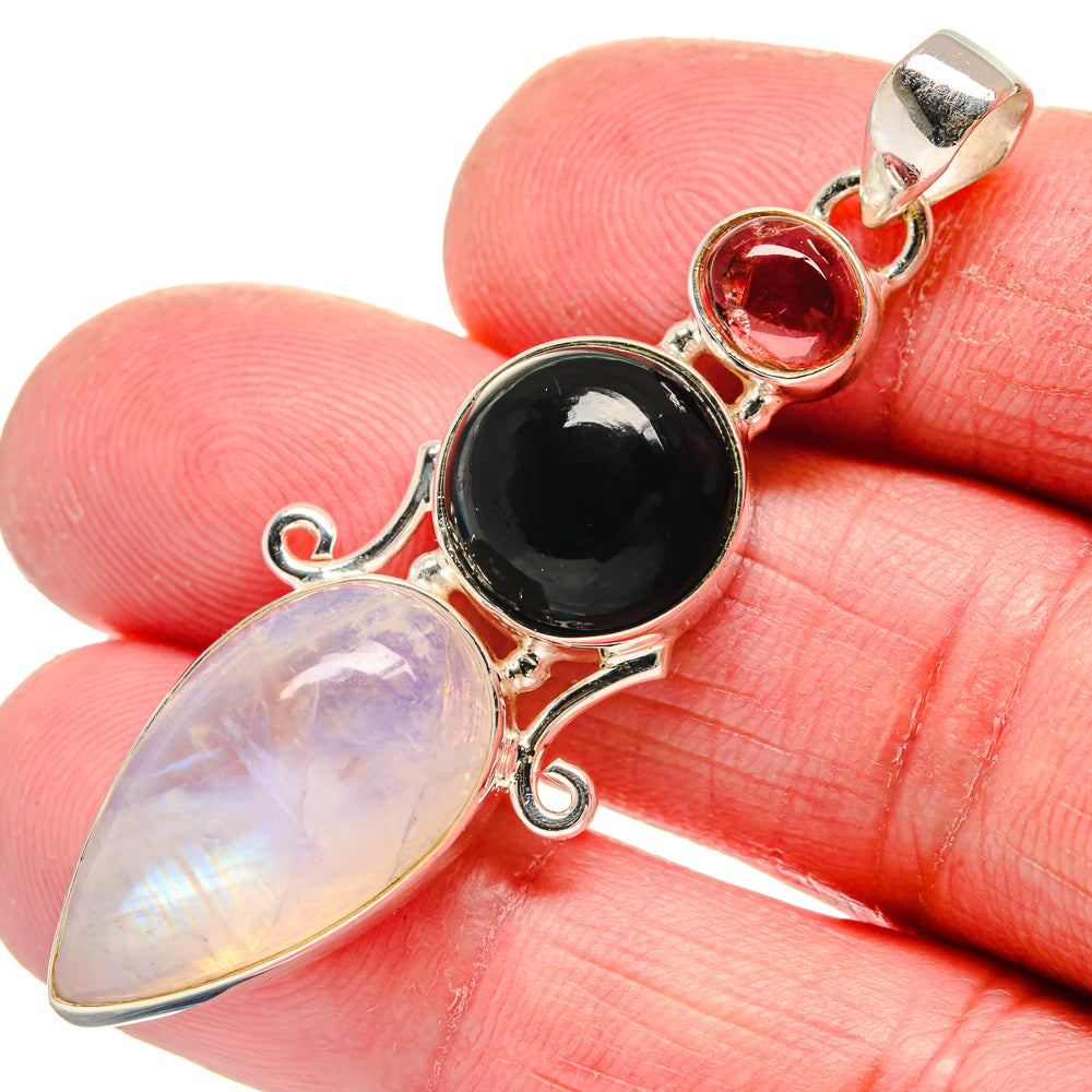 Rainbow Moonstone Pendants handcrafted by Anasilvercos - PD21301