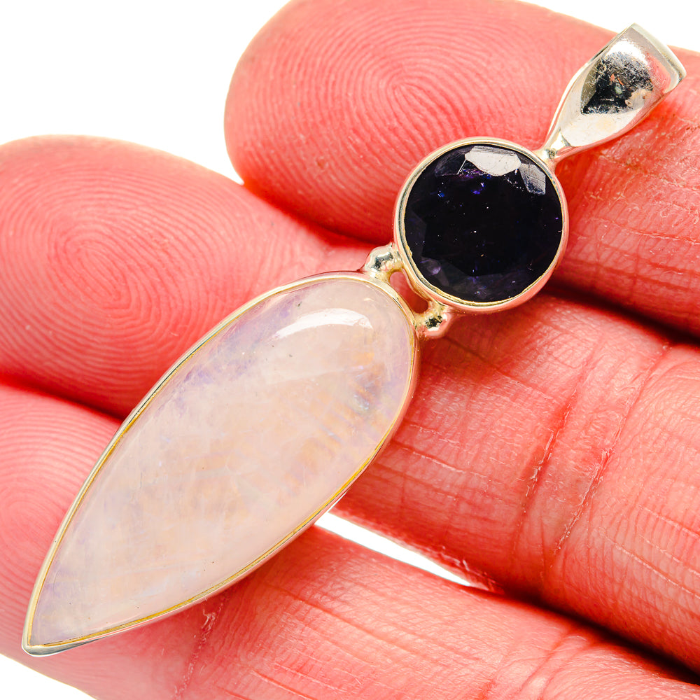 Rainbow Moonstone Pendants handcrafted by Anasilvercos - PD21302