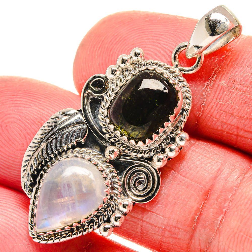 Rainbow Moonstone Pendants handcrafted by Anasilvercos - PD21321
