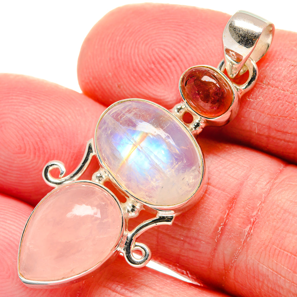 Rainbow Moonstone Pendants handcrafted by Anasilvercos - PD21323
