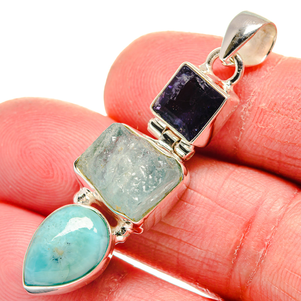 Aquamarine Pendants handcrafted by Anasilvercos - PD21326