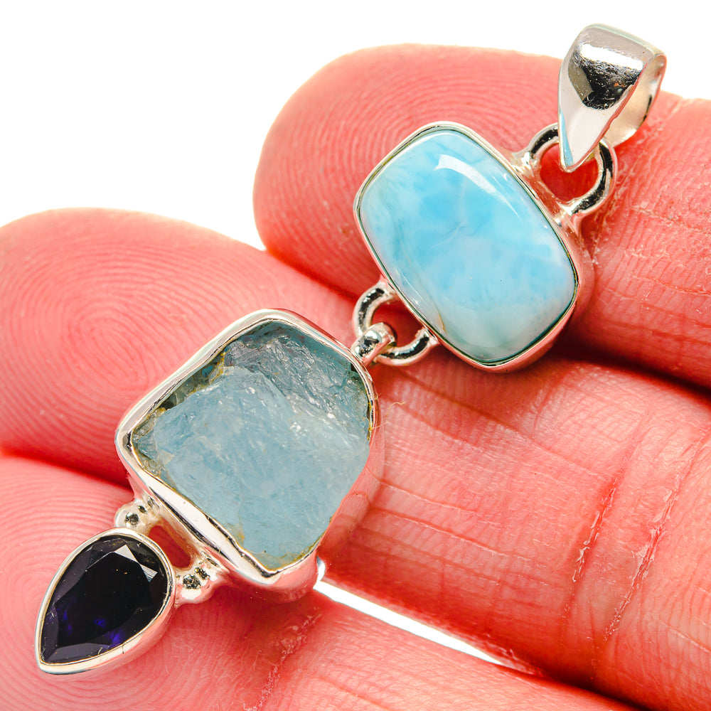 Aquamarine Pendants handcrafted by Anasilvercos - PD21327