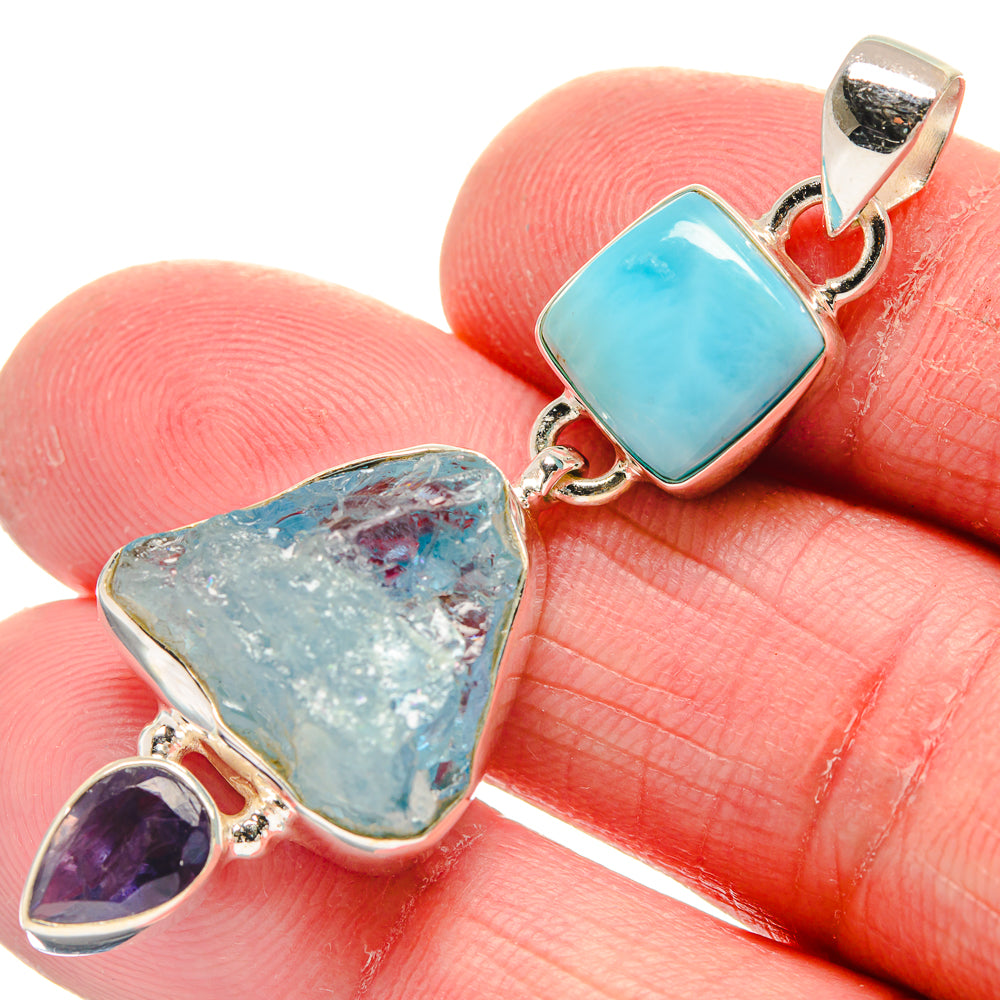 Aquamarine Pendants handcrafted by Anasilvercos - PD21328