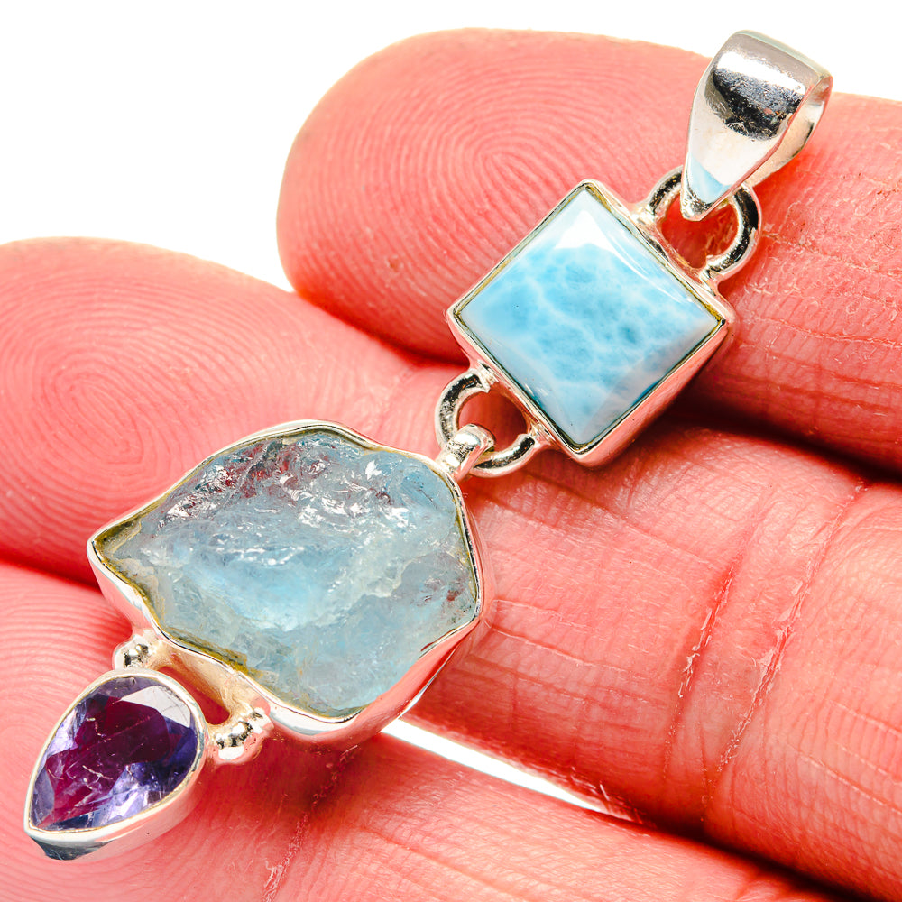 Aquamarine Pendants handcrafted by Anasilvercos - PD21329