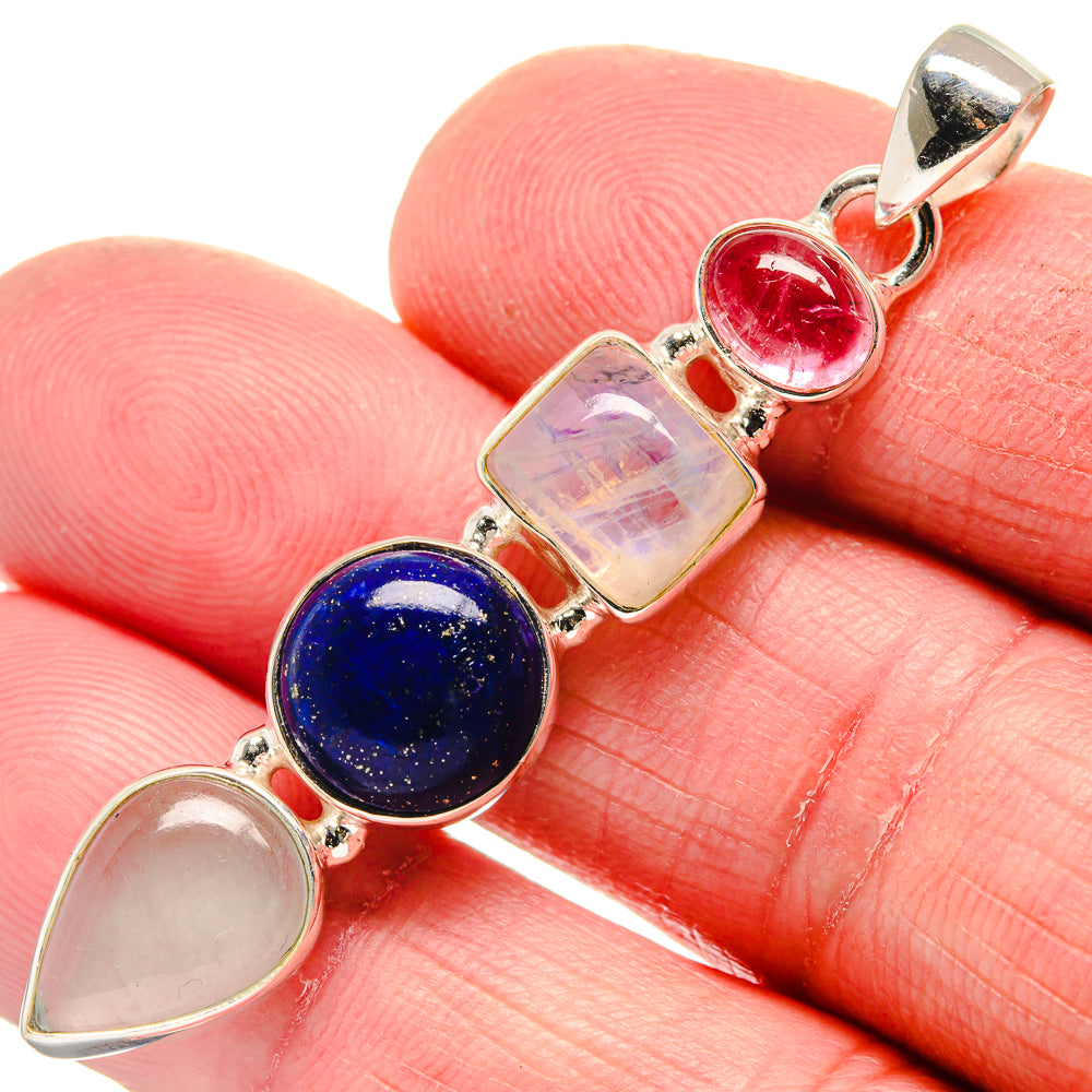 Rainbow Moonstone Pendants handcrafted by Anasilvercos - PD21331