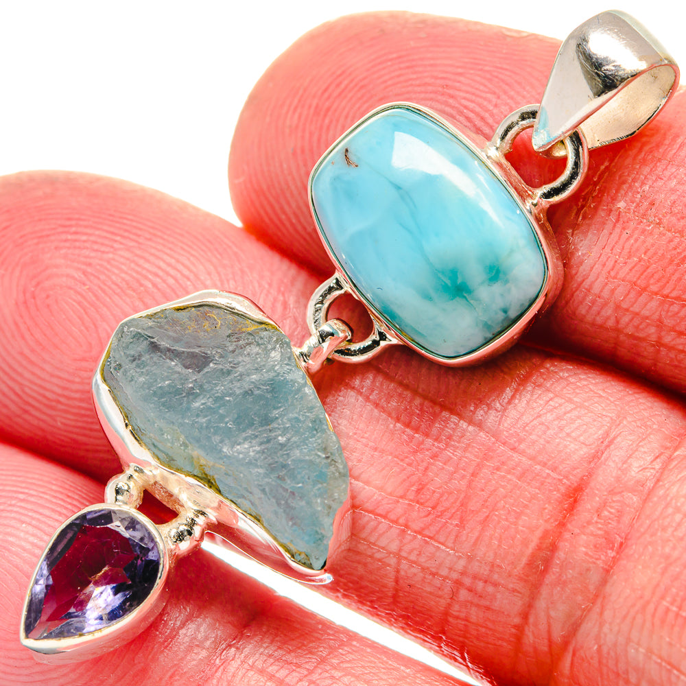 Aquamarine Pendants handcrafted by Anasilvercos - PD21342