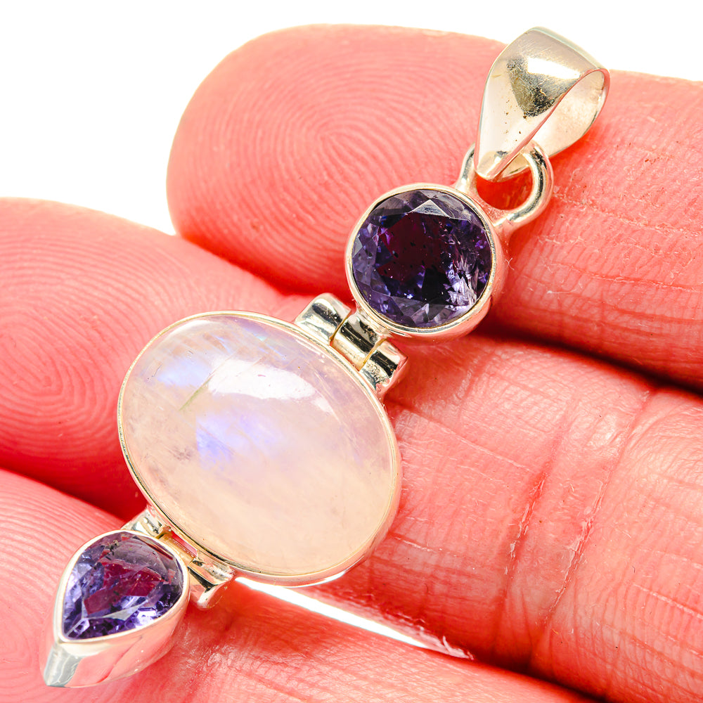 Rainbow Moonstone Pendants handcrafted by Anasilvercos - PD21361