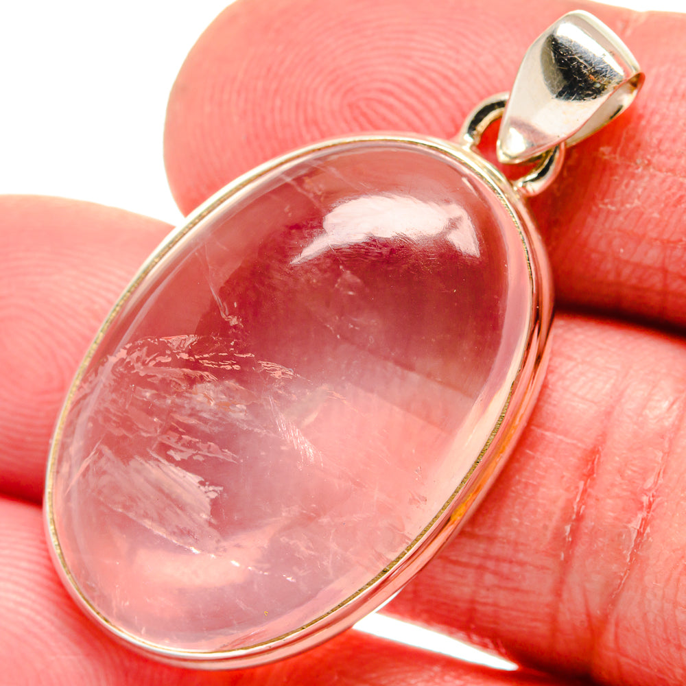 Rose Quartz Pendants handcrafted by Anasilvercos - PD21365