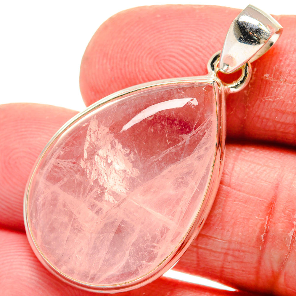Rose Quartz Pendants handcrafted by Anasilvercos - PD21366