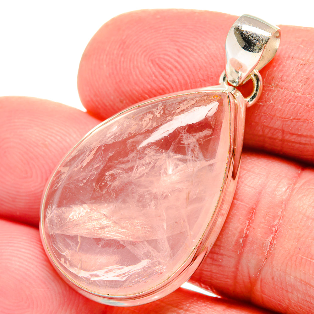 Rose Quartz Pendants handcrafted by Anasilvercos - PD21369