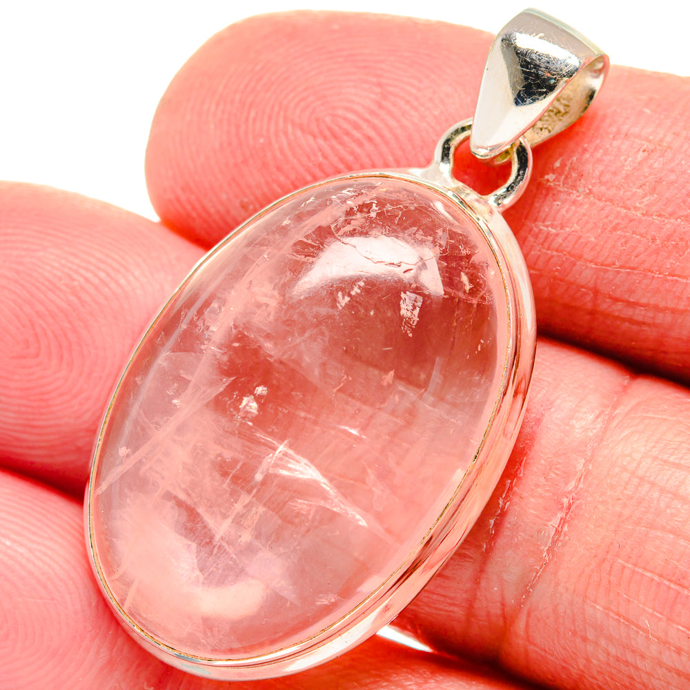 Rose Quartz Pendants handcrafted by Anasilvercos - PD21371