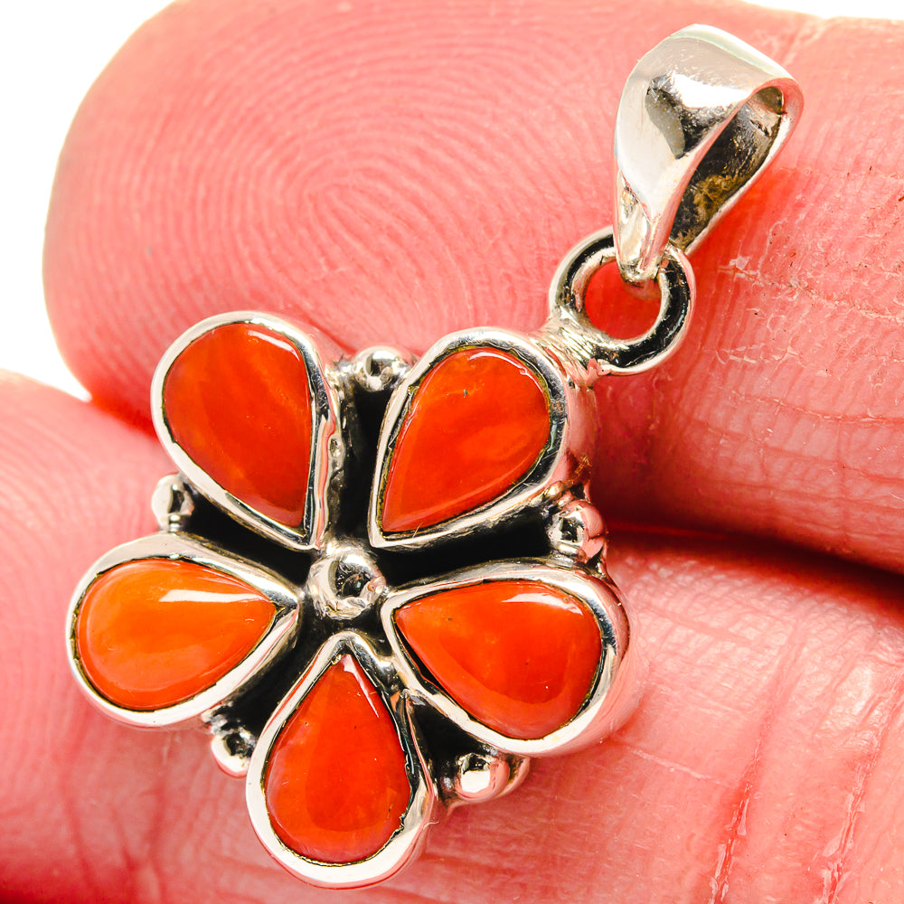 Mediterranean Red Coral Pendants handcrafted by Anasilvercos - PD21380