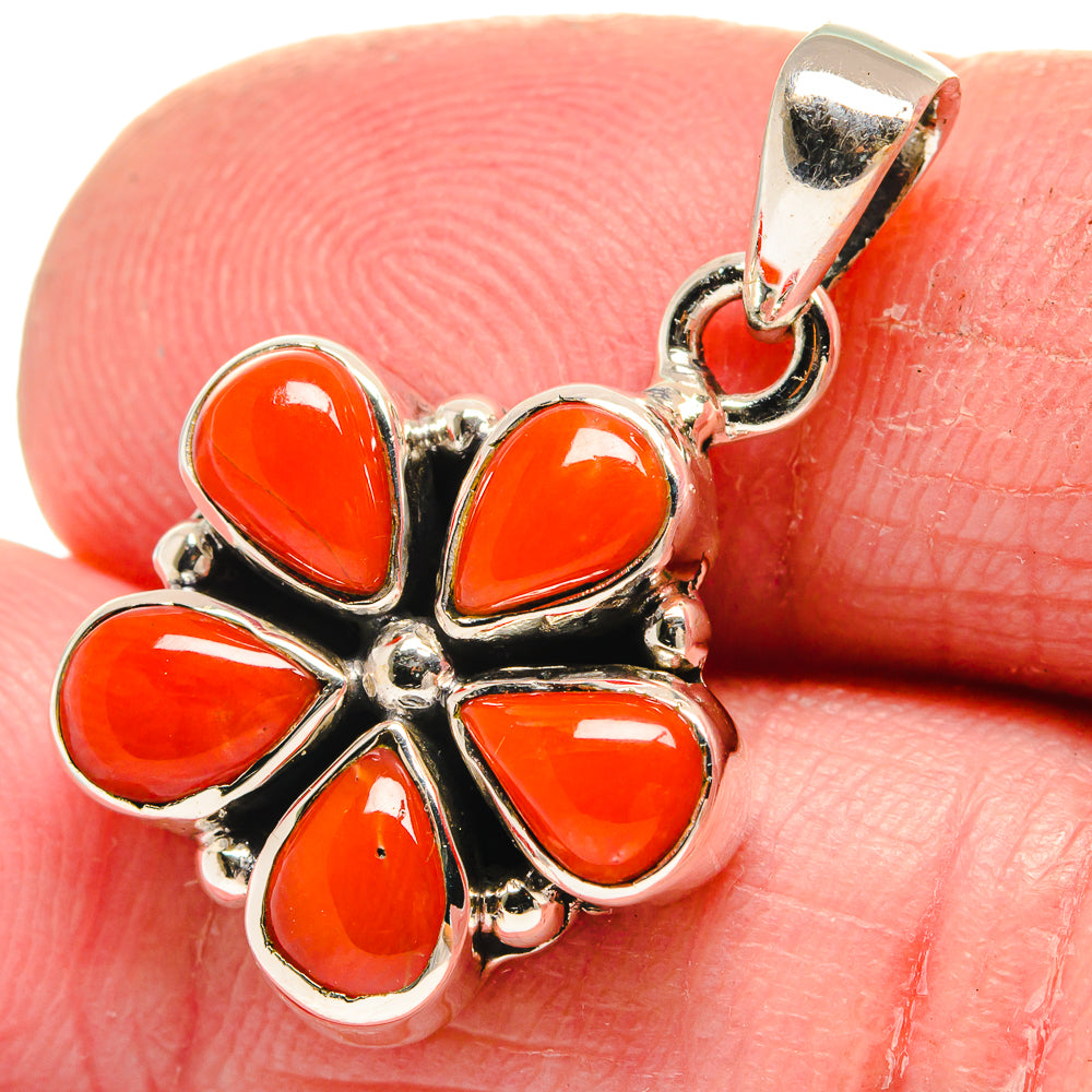 Mediterranean Red Coral Pendants handcrafted by Anasilvercos - PD21381
