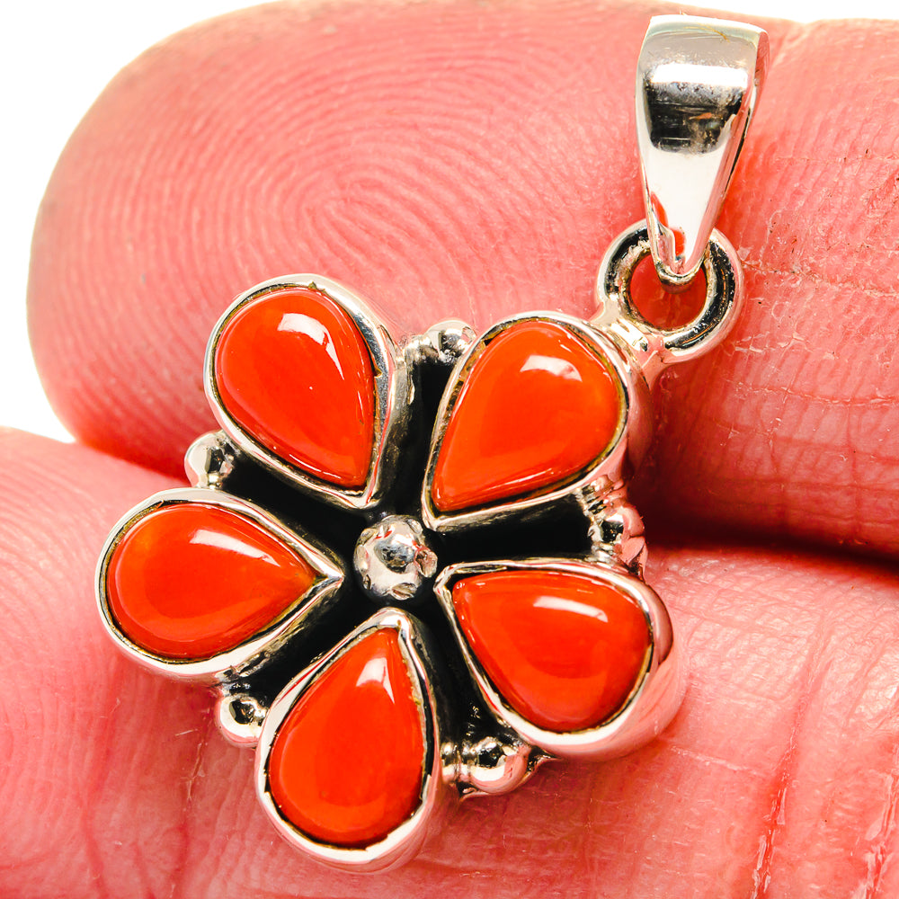 Mediterranean Red Coral Pendants handcrafted by Anasilvercos - PD21382
