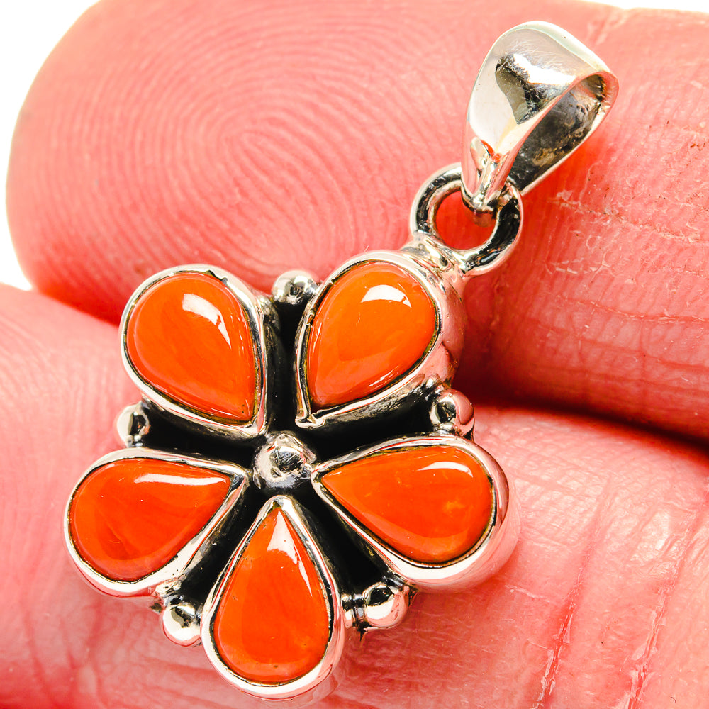 Mediterranean Red Coral Pendants handcrafted by Anasilvercos - PD21383