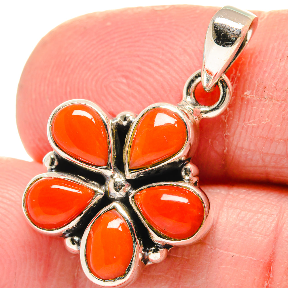 Mediterranean Red Coral Pendants handcrafted by Anasilvercos - PD21384