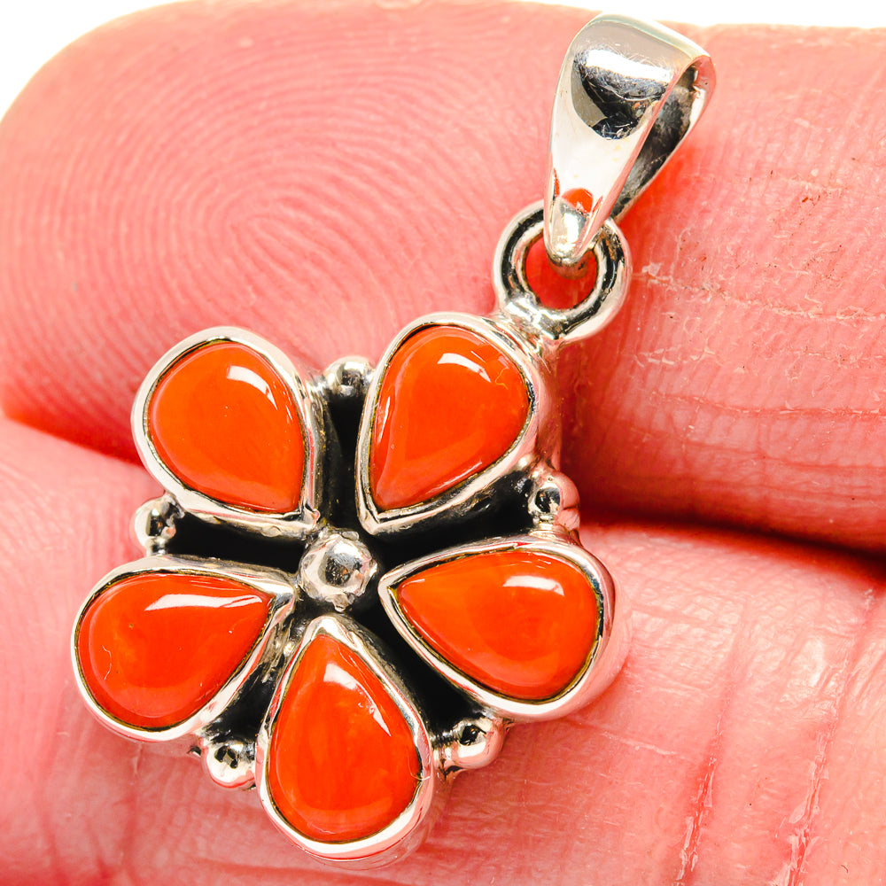 Mediterranean Red Coral Pendants handcrafted by Anasilvercos - PD21385