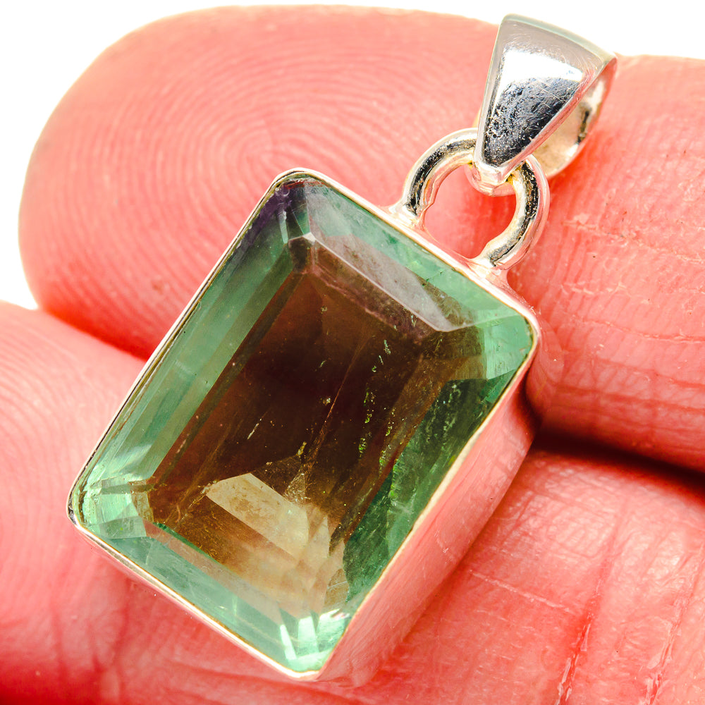 Green Fluorite Pendants handcrafted by Anasilvercos - PD21386