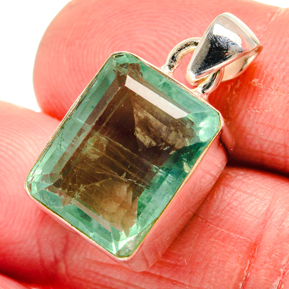 Green Fluorite Pendants handcrafted by Anasilvercos - PD21387