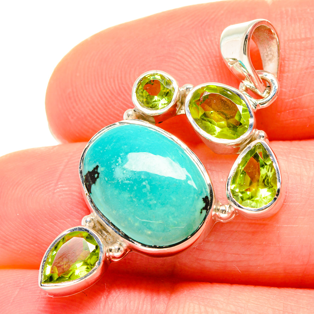 Arizona Turquoise Pendants handcrafted by Anasilvercos - PD21421