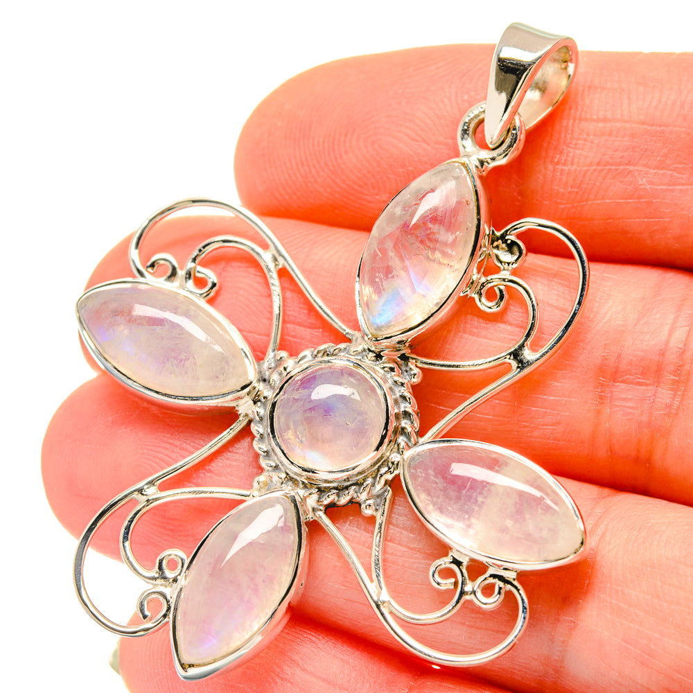 Rainbow Moonstone Pendants handcrafted by Anasilvercos - PD21477