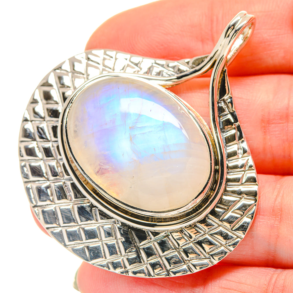 Rainbow Moonstone Pendants handcrafted by Anasilvercos - PD21478