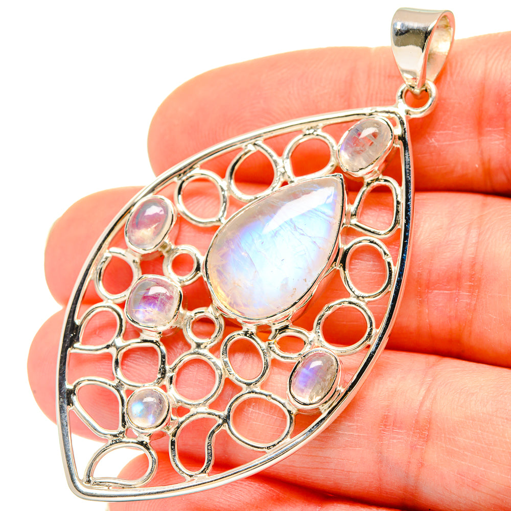 Rainbow Moonstone Pendants handcrafted by Anasilvercos - PD21479