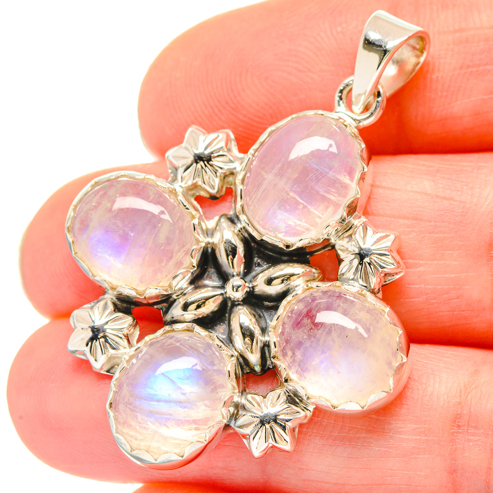 Rainbow Moonstone Pendants handcrafted by Anasilvercos - PD21481