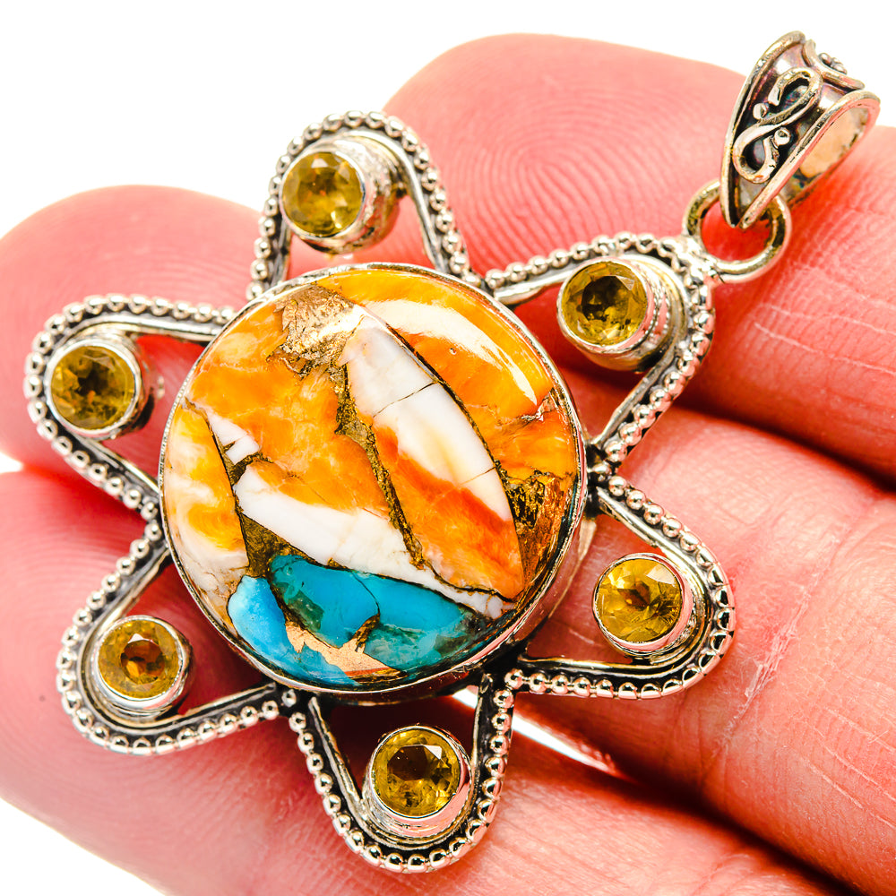 Spiny Oyster Turquoise Pendants handcrafted by Anasilvercos - PD21503