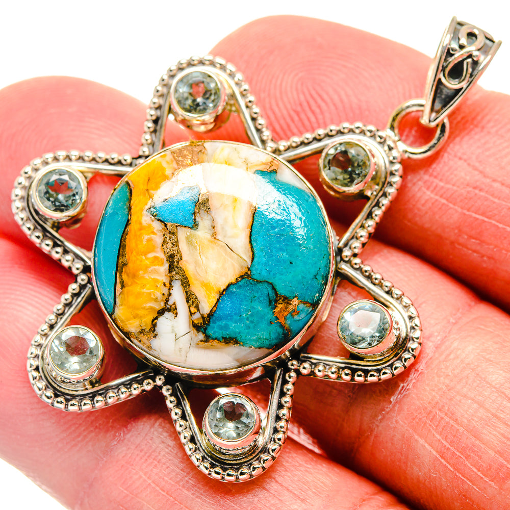 Spiny Oyster Turquoise Pendants handcrafted by Anasilvercos - PD21512