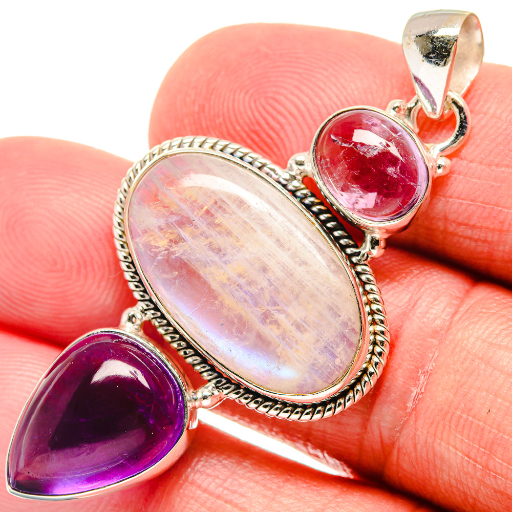 Rainbow Moonstone Pendants handcrafted by Anasilvercos - PD21536