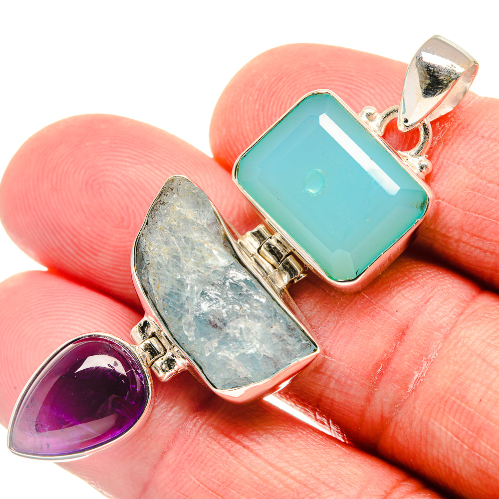 Aquamarine Pendants handcrafted by Anasilvercos - PD21547