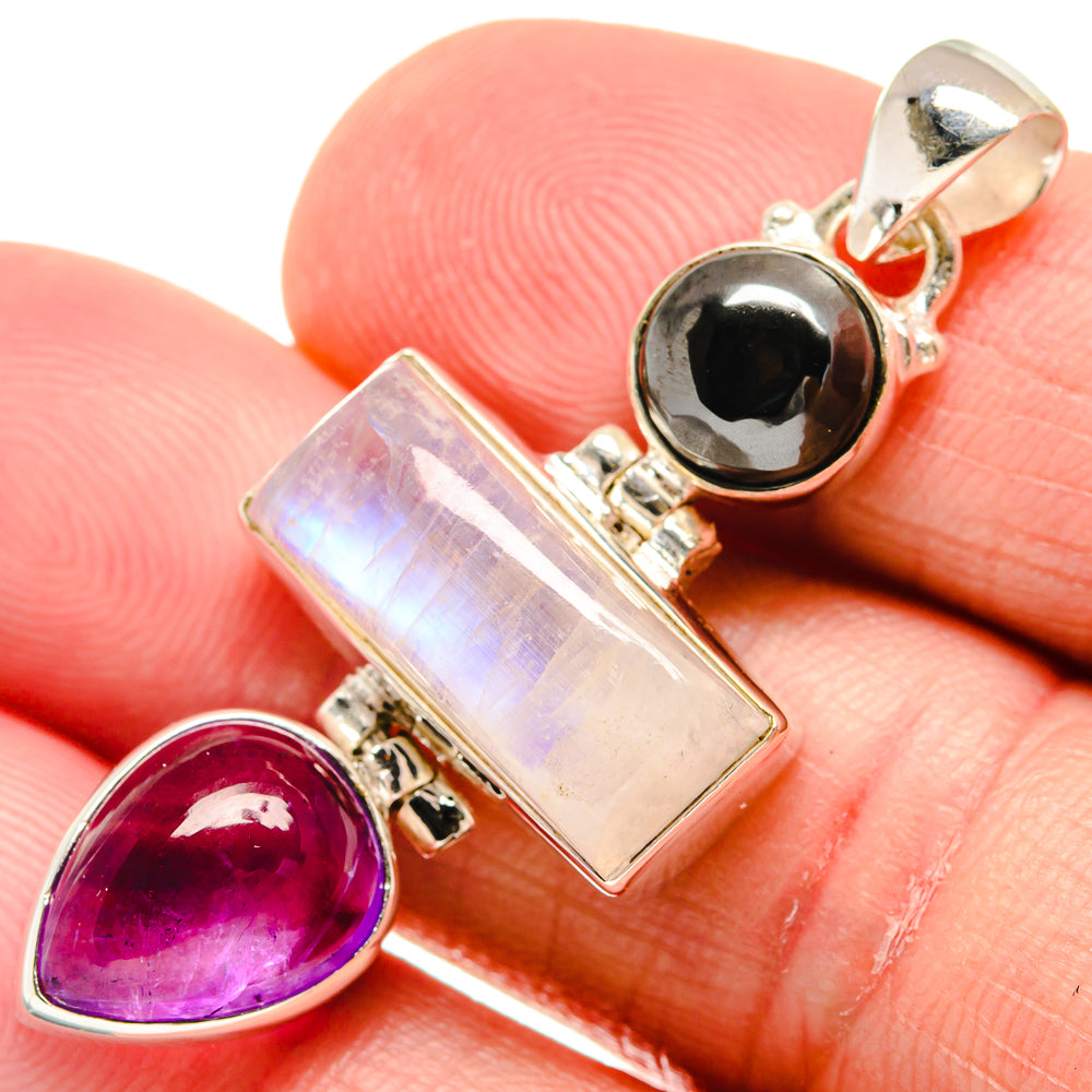 Rainbow Moonstone Pendants handcrafted by Anasilvercos - PD21551