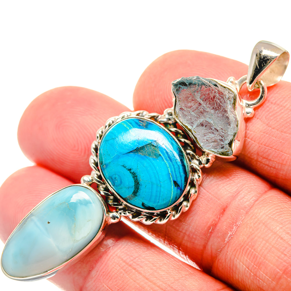 Chrysocolla Pendants handcrafted by Anasilvercos - PD21563