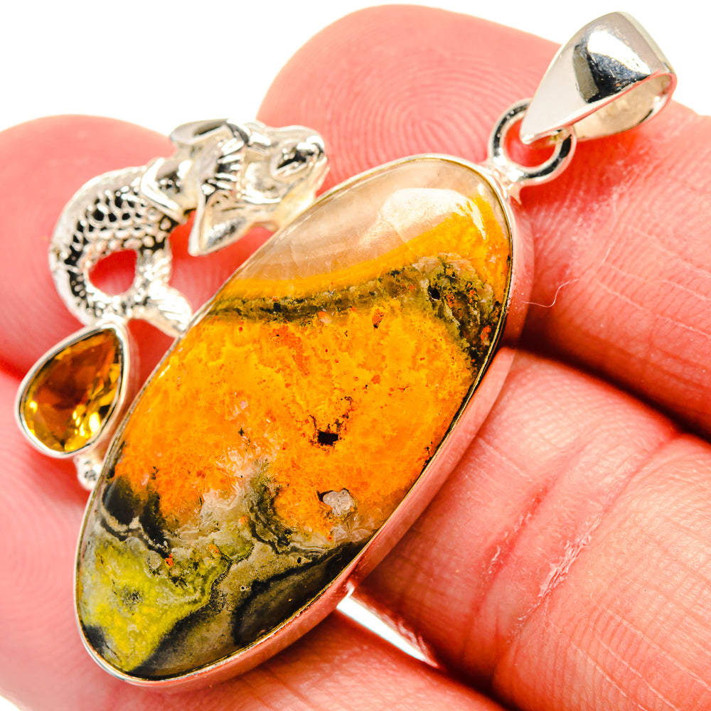 Bumble Bee Jasper Pendants handcrafted by Anasilvercos - PD21587