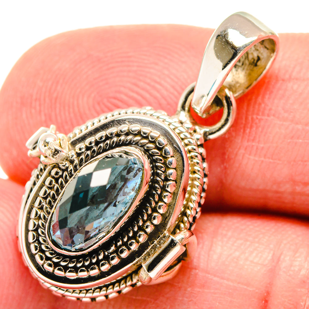 Swiss Blue Topaz Pendants handcrafted by Anasilvercos - PD21594
