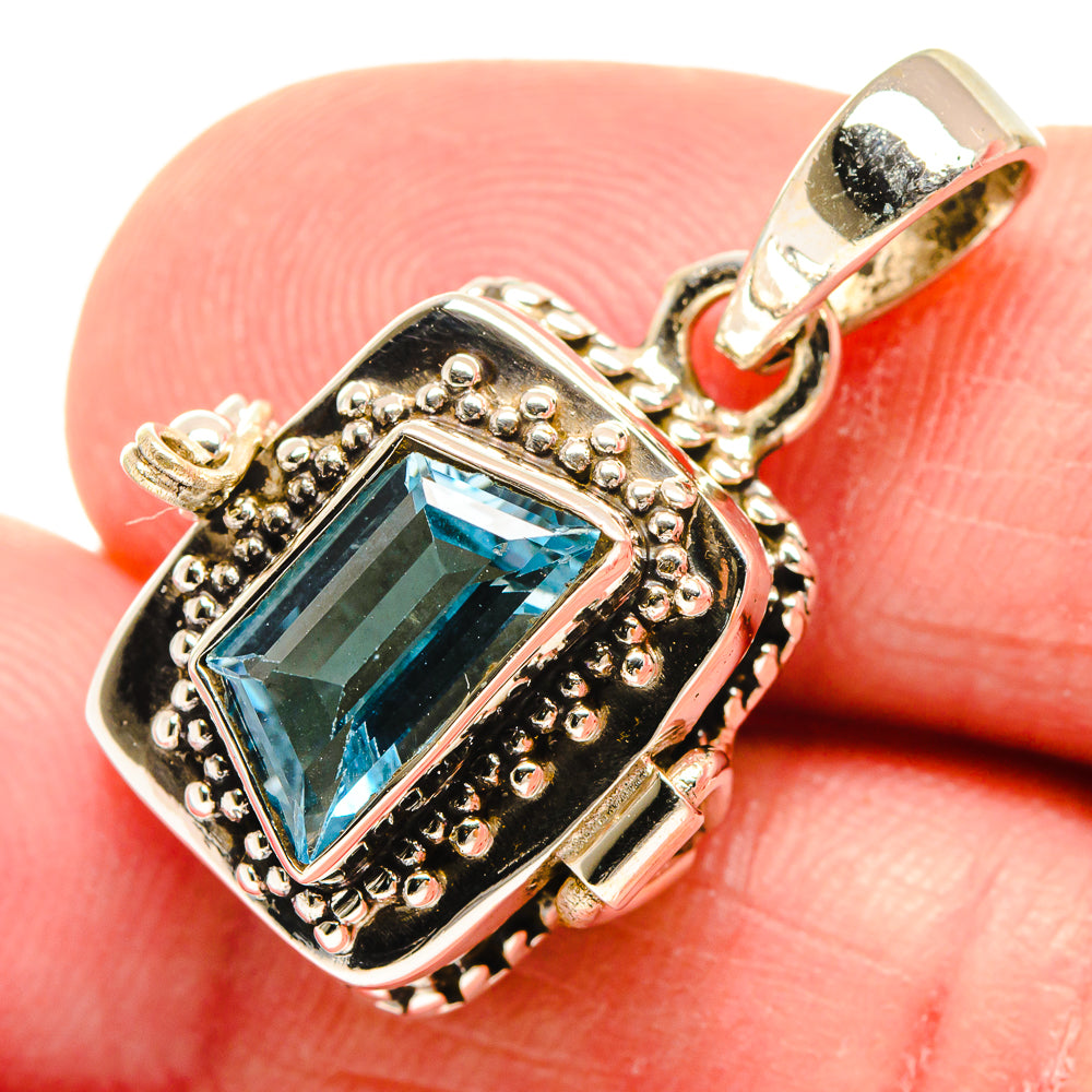 Swiss Blue Topaz Pendants handcrafted by Anasilvercos - PD21600
