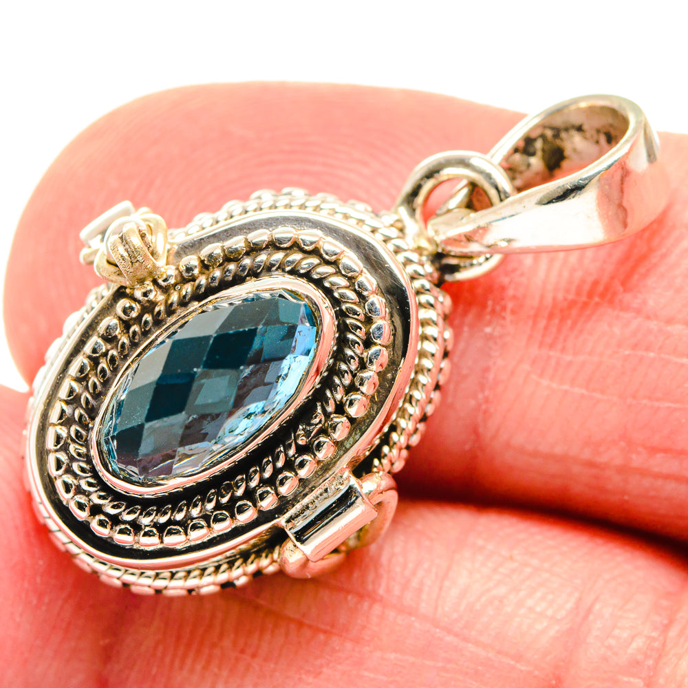 Swiss Blue Topaz Pendants handcrafted by Anasilvercos - PD21603