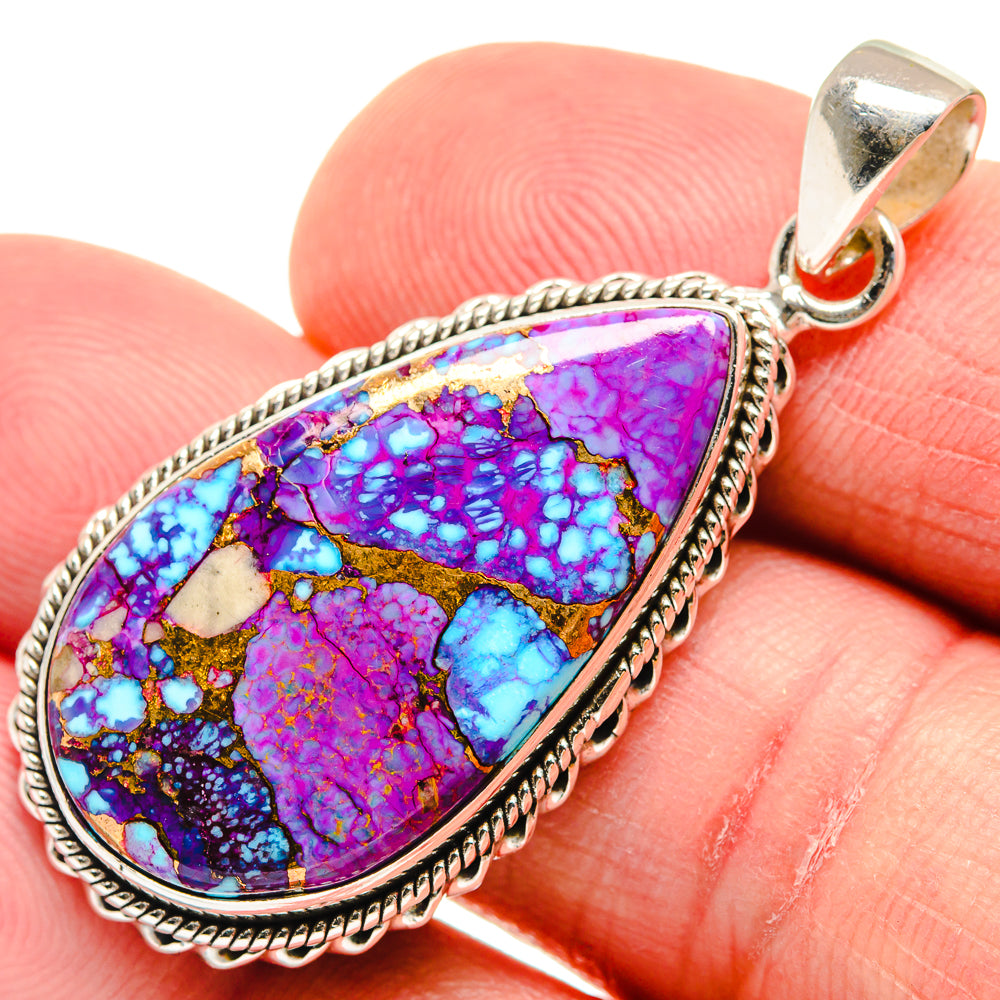 Purple Copper Composite Turquoise Pendants handcrafted by Anasilvercos - PD21623