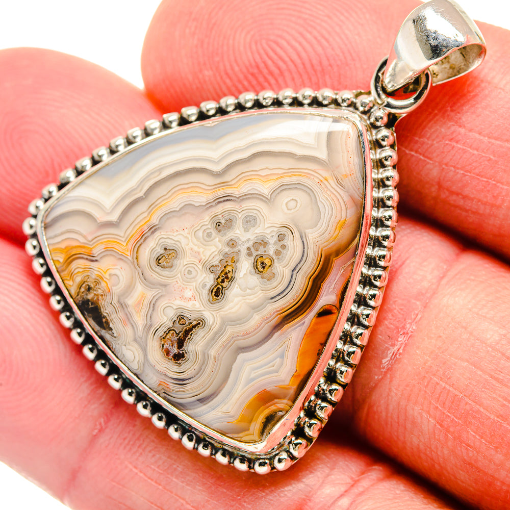Laguna Lace Agate Pendants handcrafted by Anasilvercos - PD21633