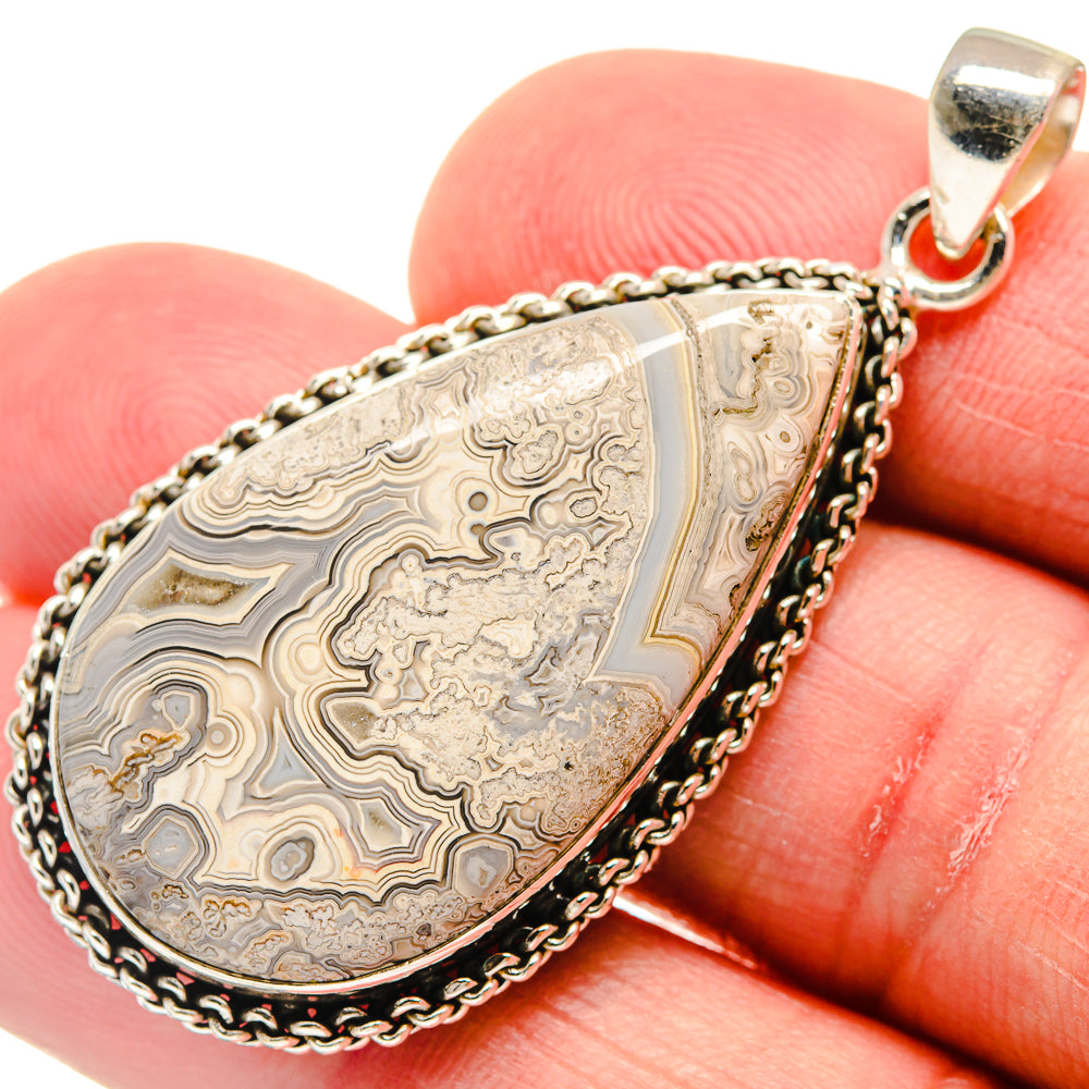 Laguna Lace Agate Pendants handcrafted by Anasilvercos - PD21636