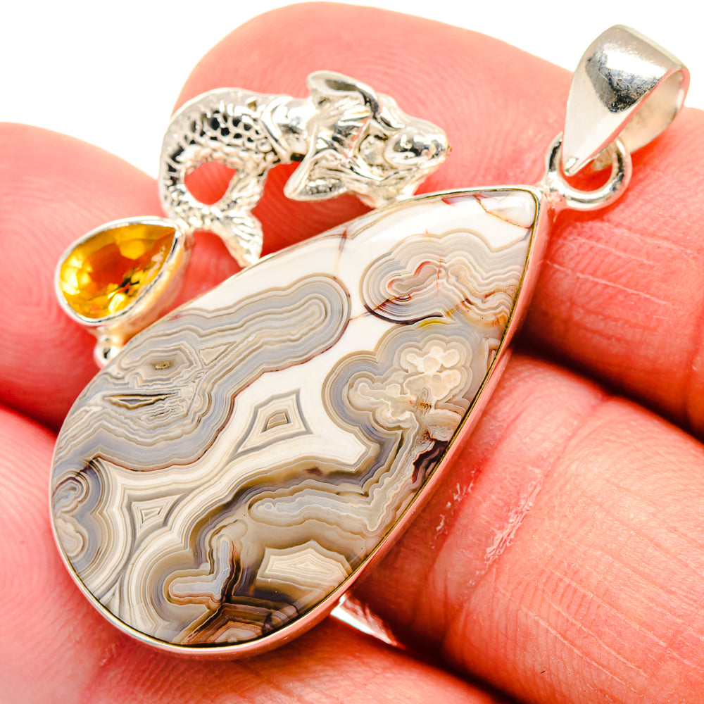 Laguna Lace Agate Pendants handcrafted by Anasilvercos - PD21646