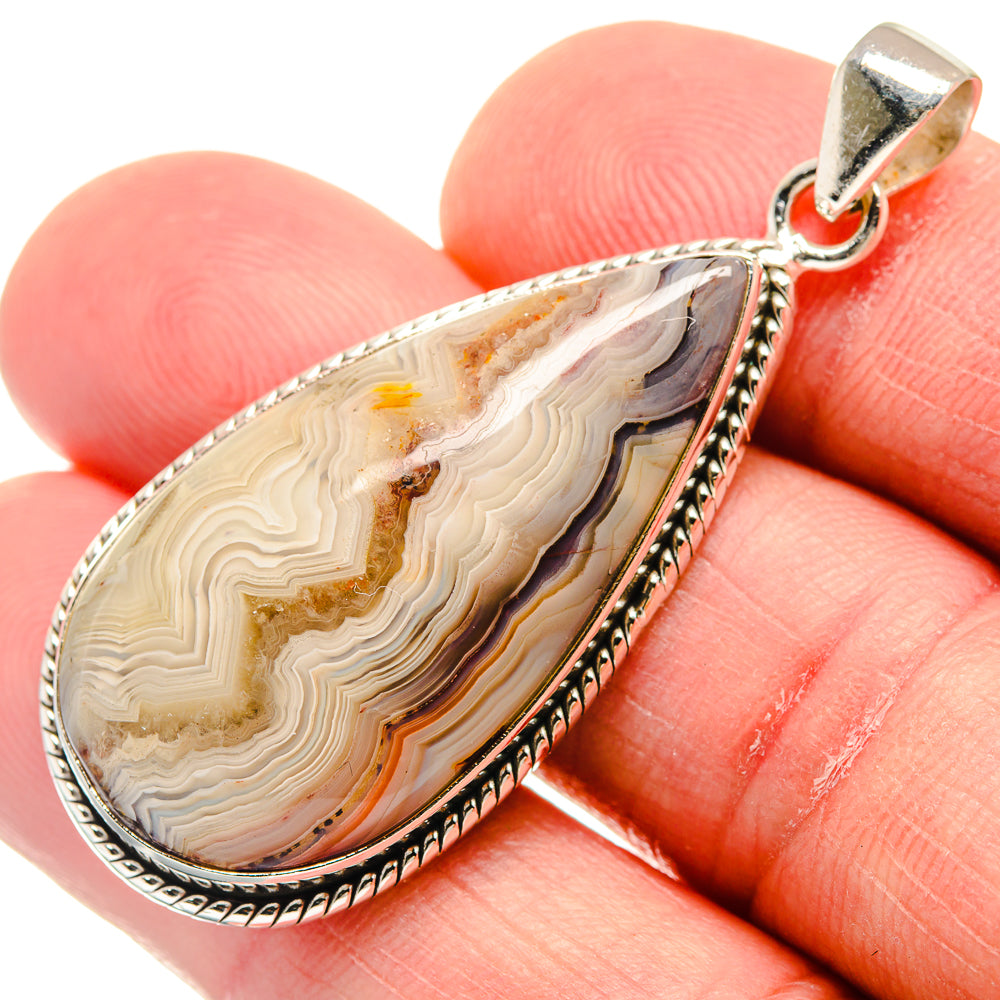Laguna Lace Agate Pendants handcrafted by Anasilvercos - PD21649