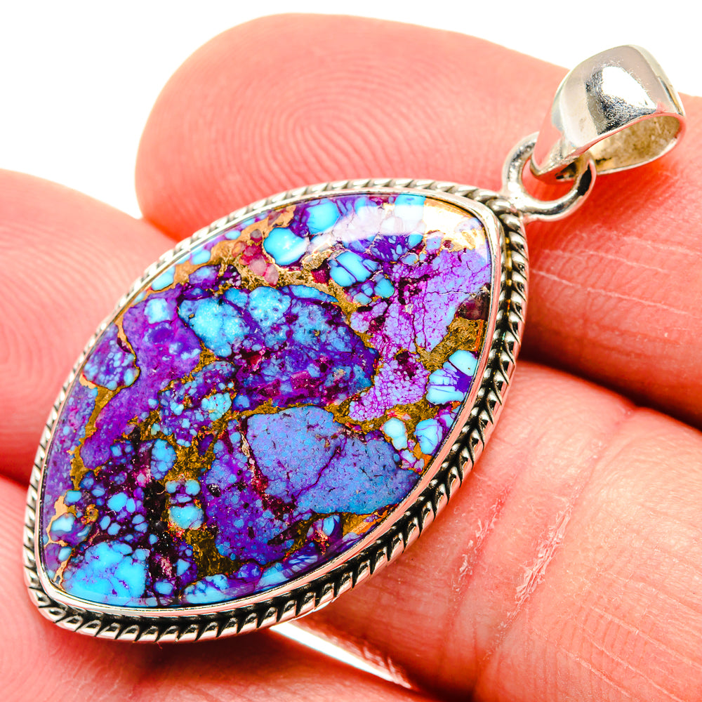 Purple Copper Composite Turquoise Pendants handcrafted by Anasilvercos - PD21651