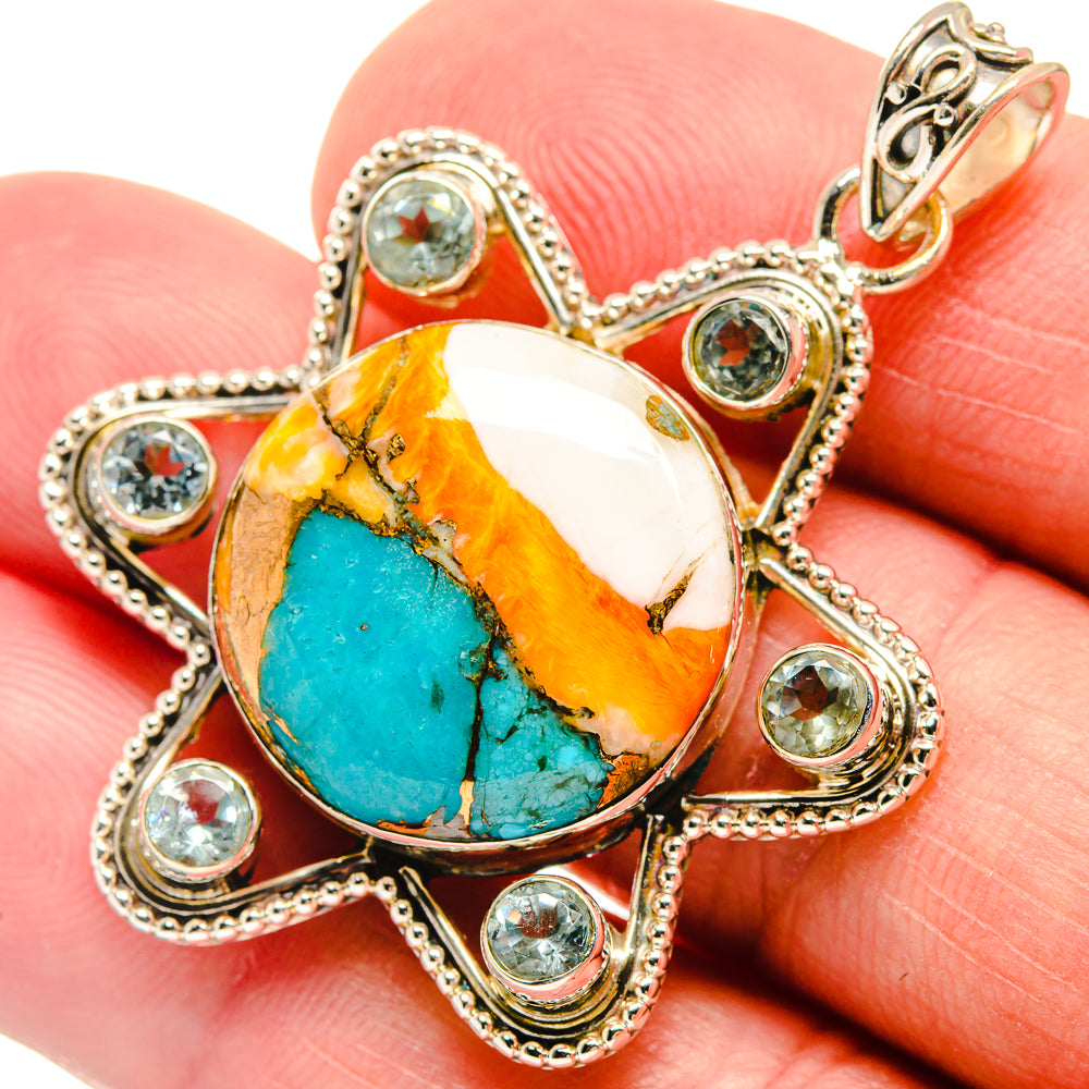 Spiny Oyster Turquoise Pendants handcrafted by Anasilvercos - PD21656