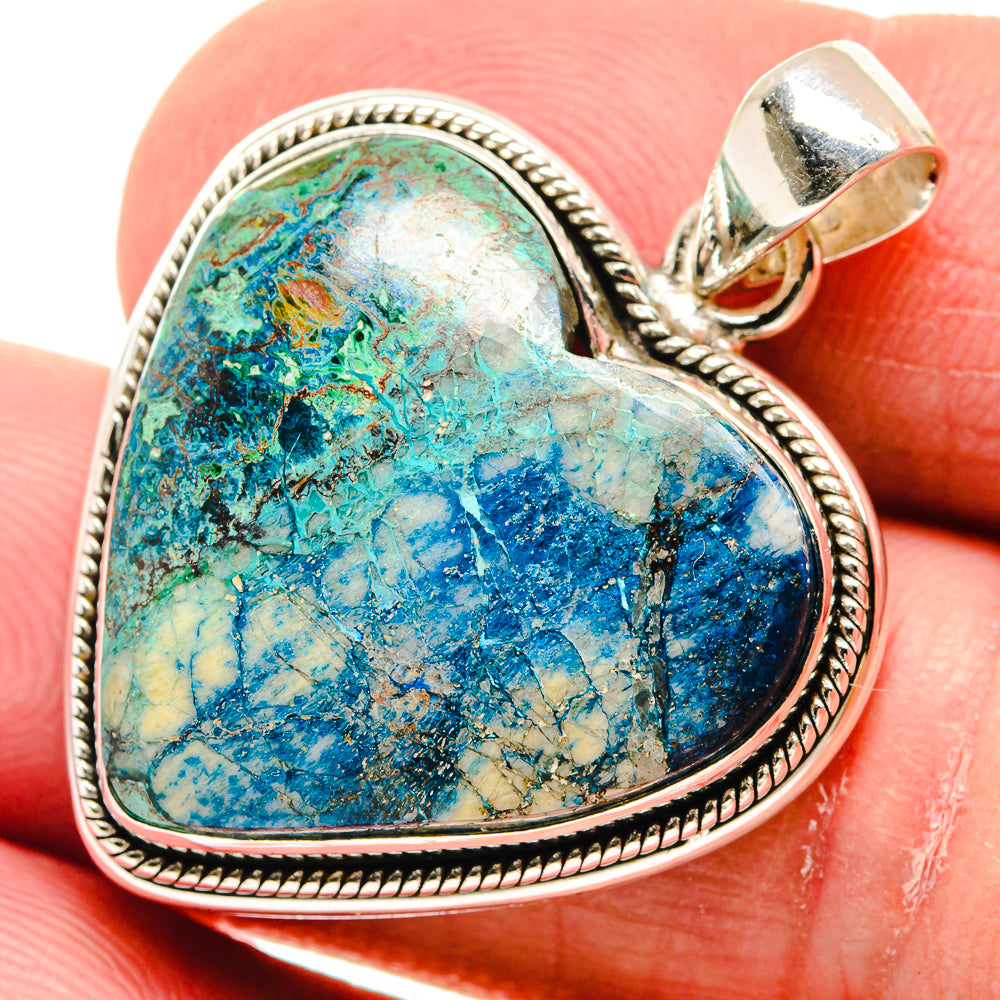 Chrysocolla Pendants handcrafted by Anasilvercos - PD21665