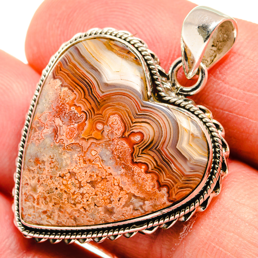 Crazy Lace Agate Pendants handcrafted by Anasilvercos - PD21674