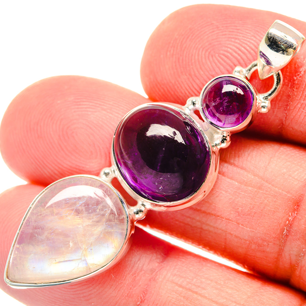 Rainbow Moonstone Pendants handcrafted by Anasilvercos - PD21678